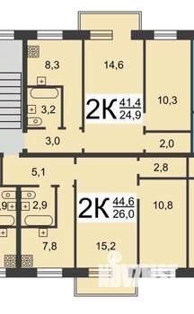 2-к квартира, вторичка, 40м2, 1/4 этаж