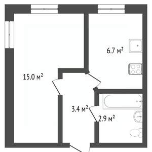 1-к квартира, вторичка, 31м2, 5/9 этаж
