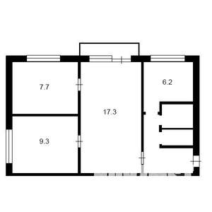 3-к квартира, вторичка, 50м2, 2/5 этаж