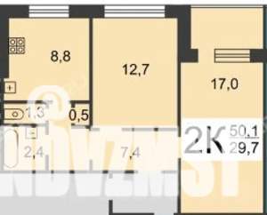 1-к квартира, вторичка, 52м2, 1/9 этаж