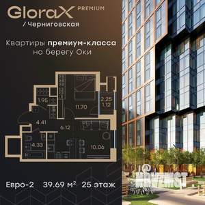 1-к квартира, вторичка, 40м2, 25/32 этаж