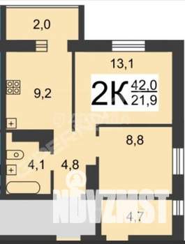 2-к квартира, вторичка, 43м2, 5/17 этаж