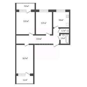 3-к квартира, вторичка, 59м2, 5/9 этаж