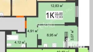 1-к квартира, вторичка, 31м2, 18/19 этаж