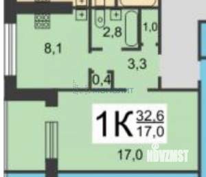 1-к квартира, вторичка, 33м2, 7/10 этаж