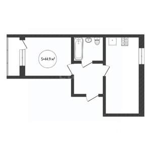 1-к квартира, вторичка, 45м2, 9/10 этаж