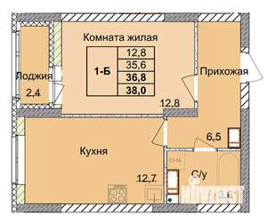 1-к квартира, вторичка, 37м2, 11/18 этаж