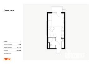 Студия квартира, вторичка, 24м2, 24/25 этаж