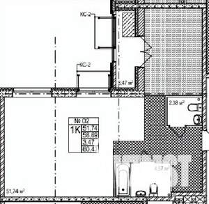 2-к квартира, строящийся дом, 60м2, 2/7 этаж