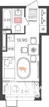 1-к квартира, вторичка, 20м2, 15/17 этаж