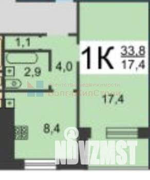 1-к квартира, вторичка, 34м2, 6/9 этаж