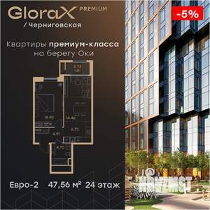 1-к квартира, вторичка, 48м2, 24/32 этаж