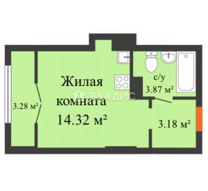 Студия квартира, вторичка, 24м2, 19/27 этаж