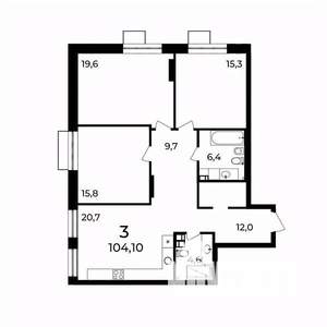 3-к квартира, вторичка, 104м2, 5/9 этаж