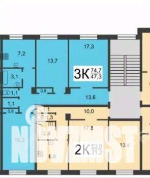3-к квартира, вторичка, 74м2, 3/5 этаж