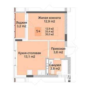 1-к квартира, вторичка, 35м2, 3/10 этаж