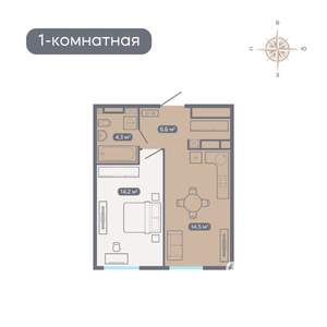 1-к квартира, вторичка, 40м2, 2/18 этаж