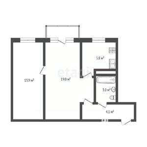 2-к квартира, вторичка, 46м2, 5/5 этаж