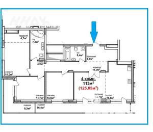 4-к квартира, вторичка, 126м2, 16/19 этаж