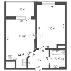 1-к квартира, вторичка, 35м2, 14/24 этаж