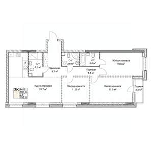Студия квартира, вторичка, 102м2, 2/9 этаж