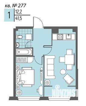 1-к квартира, вторичка, 42м2, 5/20 этаж