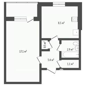 1-к квартира, вторичка, 33м2, 2/9 этаж