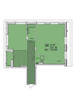 3-к квартира, вторичка, 103м2, 3/7 этаж