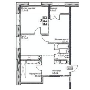 2-к квартира, вторичка, 66м2, 16/24 этаж