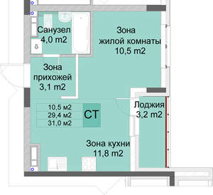 Студия квартира, вторичка, 31м2, 5/10 этаж