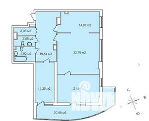 3-к квартира, строящийся дом, 124м2, 13/25 этаж