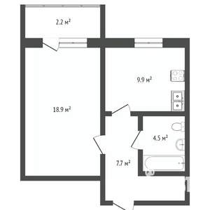 1-к квартира, вторичка, 41м2, 4/10 этаж