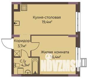 1-к квартира, вторичка, 44м2, 2/12 этаж
