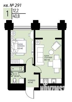 1-к квартира, вторичка, 41м2, 6/20 этаж