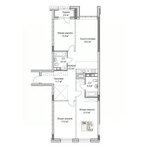 Студия квартира, вторичка, 109м2, 5/9 этаж