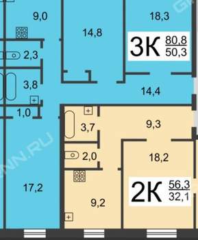 3-к квартира, вторичка, 80м2, 4/5 этаж