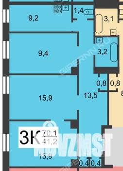 3-к квартира, вторичка, 70м2, 2/5 этаж