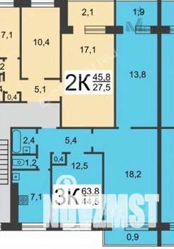 3-к квартира, вторичка, 64м2, 5/9 этаж