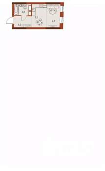 Студия квартира, строящийся дом, 23м2, 16/25 этаж