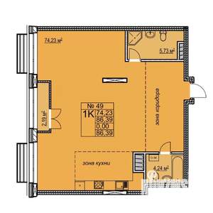 2-к квартира, строящийся дом, 86м2, 5/6 этаж