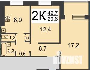 2-к квартира, вторичка, 50м2, 9/10 этаж