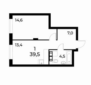 1-к квартира, вторичка, 39м2, 18/19 этаж