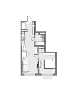 1-к квартира, вторичка, 44м2, 3/22 этаж