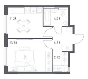 1-к квартира, вторичка, 37м2, 2/21 этаж