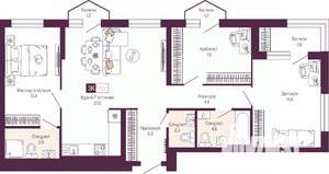 3-к квартира, вторичка, 90м2, 3/14 этаж
