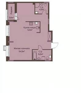 1-к квартира, строящийся дом, 71м2, 8/12 этаж