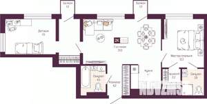 2-к квартира, вторичка, 71м2, 4/12 этаж