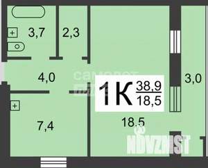 1-к квартира, вторичка, 39м2, 6/10 этаж