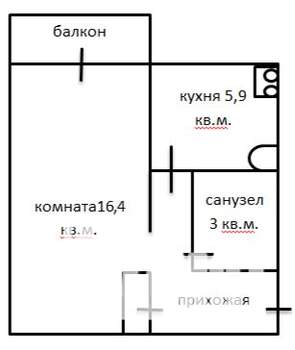 1-к квартира, вторичка, 30м2, 4/5 этаж