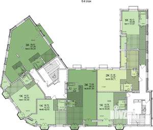 3-к квартира, вторичка, 98м2, 6/7 этаж